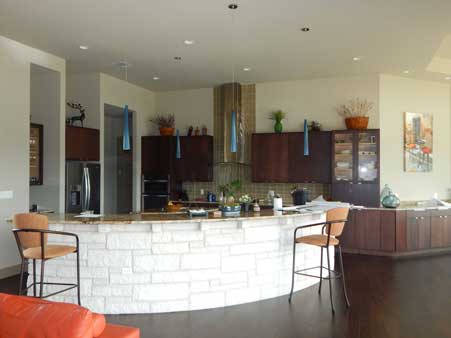 contemporary kitchen design in custom home in georgetown
