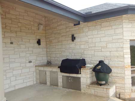 outdoor patio with custom home design cedar park